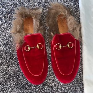 Gucci fur loafers